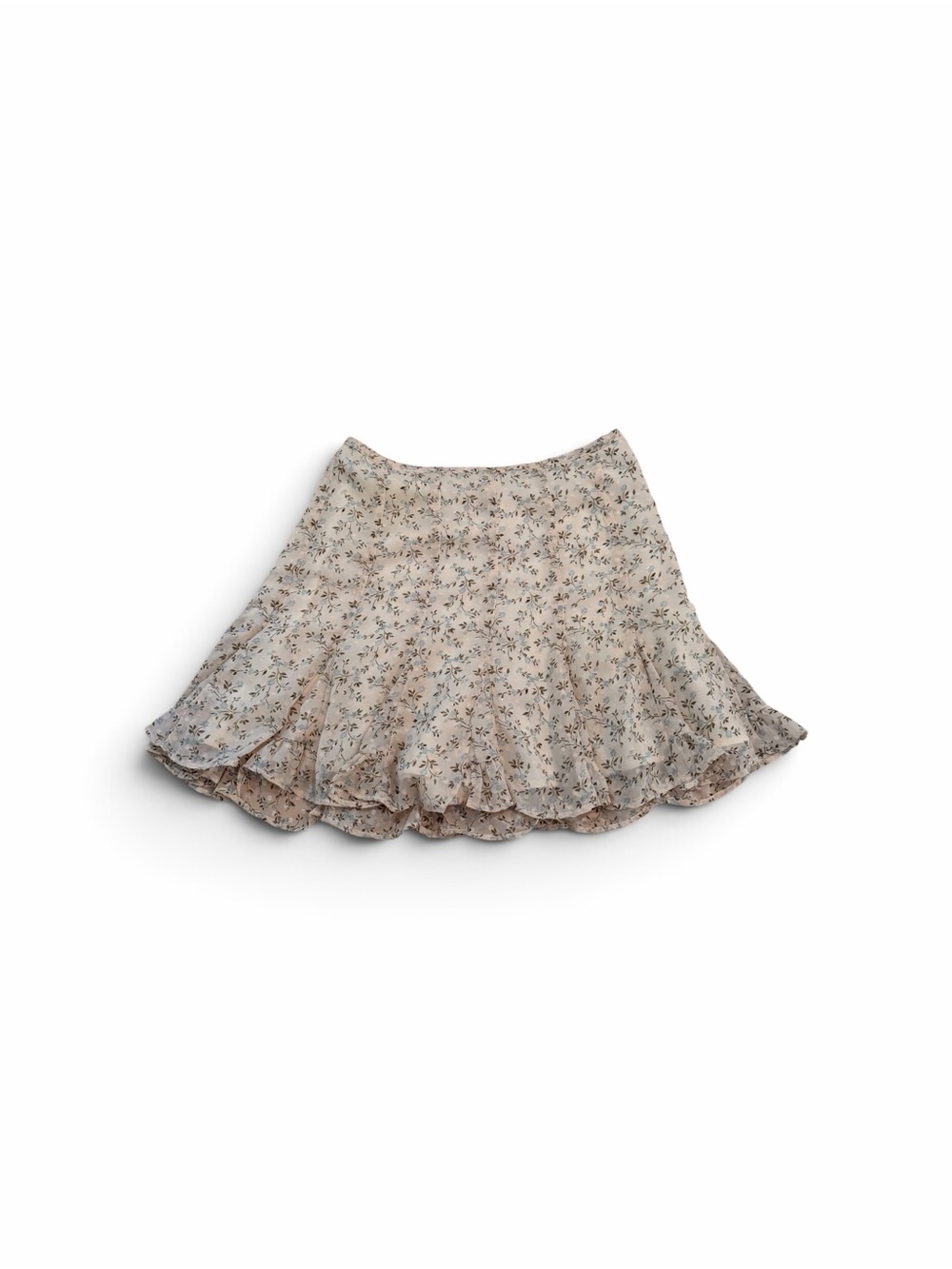 Altar'd State Light Pink Cream Floral Ruffle Skort